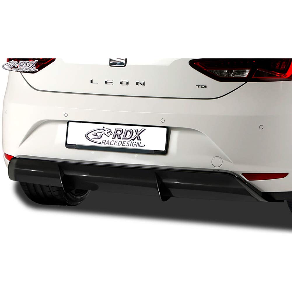 Seat Leon Cupra 5f Auspuff Heck Ansatz Flaps Diffusor Passend Für V.2 Seat Leon Mk3 Cupra ST Facelift Schwarz Hochglanz Seat Leon 1 M Spoiler