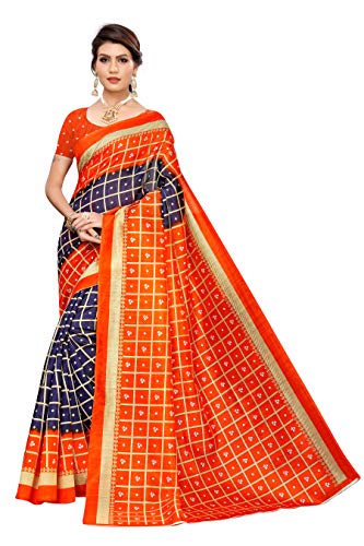 Image of Sidhidata Women's Printed Art Silk Saree With Blouse Piece (Free Size)