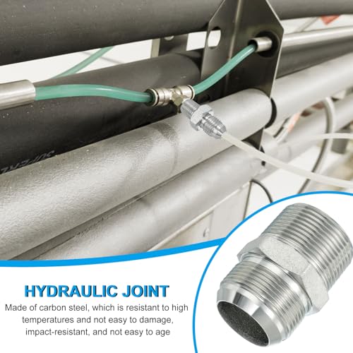 Image of PATIKIL Pipe Adapter Connector 1-5 /8 inch Male 74 Flare JIC x 1-1 /4 inch Male R Pipe Fitting 2 Pcs Oil Feed Restrictor Fitting Hydraulic Connector for Oil Steam Water Pipelines System