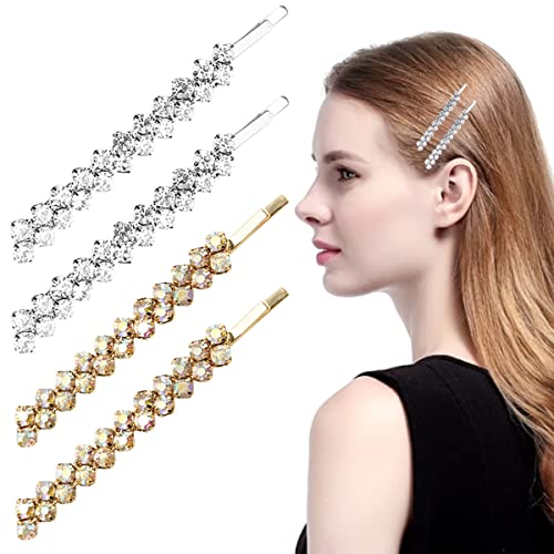 Accesorios de estilo pasador brillante FERCAISH de cristal y oro para peinados elegantes