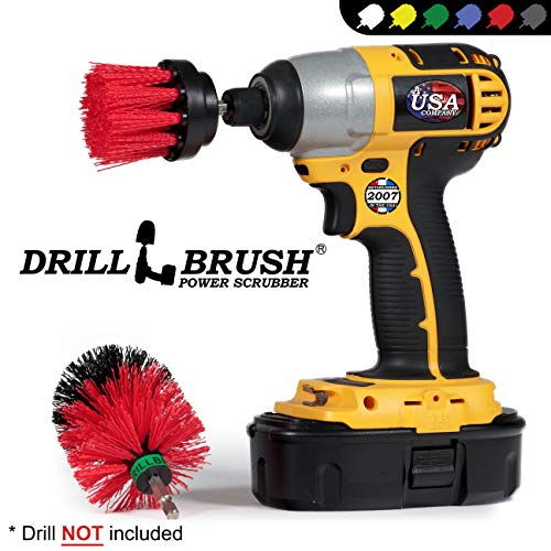 Image of 2 Piece Outdoor Cleaning Scrub Brushes - Siding Cleaning Brush Set - Brick and Stone Scrubbing Tools Set - Fireplace Cleaning Brushes - Deck and Patio Scrubbing Tools - Gutter Cleaning Tools for Home