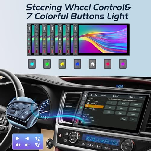 Radio para auto doble din con pantalla táctil 7 pulgadas miniatura 7
