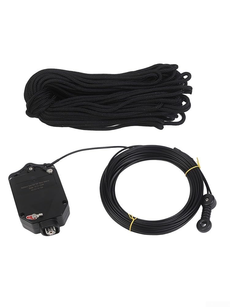 Kit d'antenne demi-onde alimentée par extrémité pour communication HF sur bandes de 10 m, 15 m, 20 m, 40 m avec balun intégré 1:64 et compatibilité avec les principales marques d'émetteur-récepteur