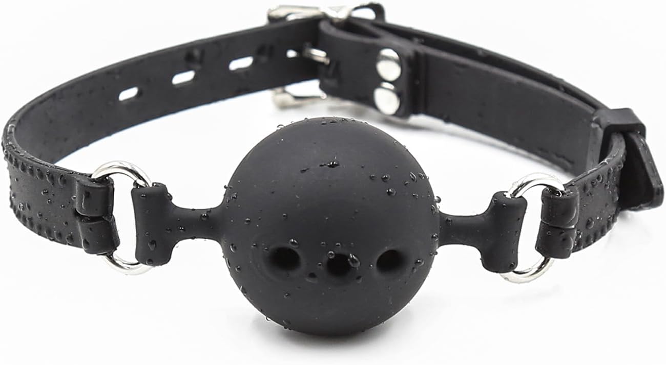 Silicone Breathable Ball Gag for Adult Bondage Restraints Sex Play | BDSM Bondage Gear Restraint Kits Mouth Plug, Muzzle Toys