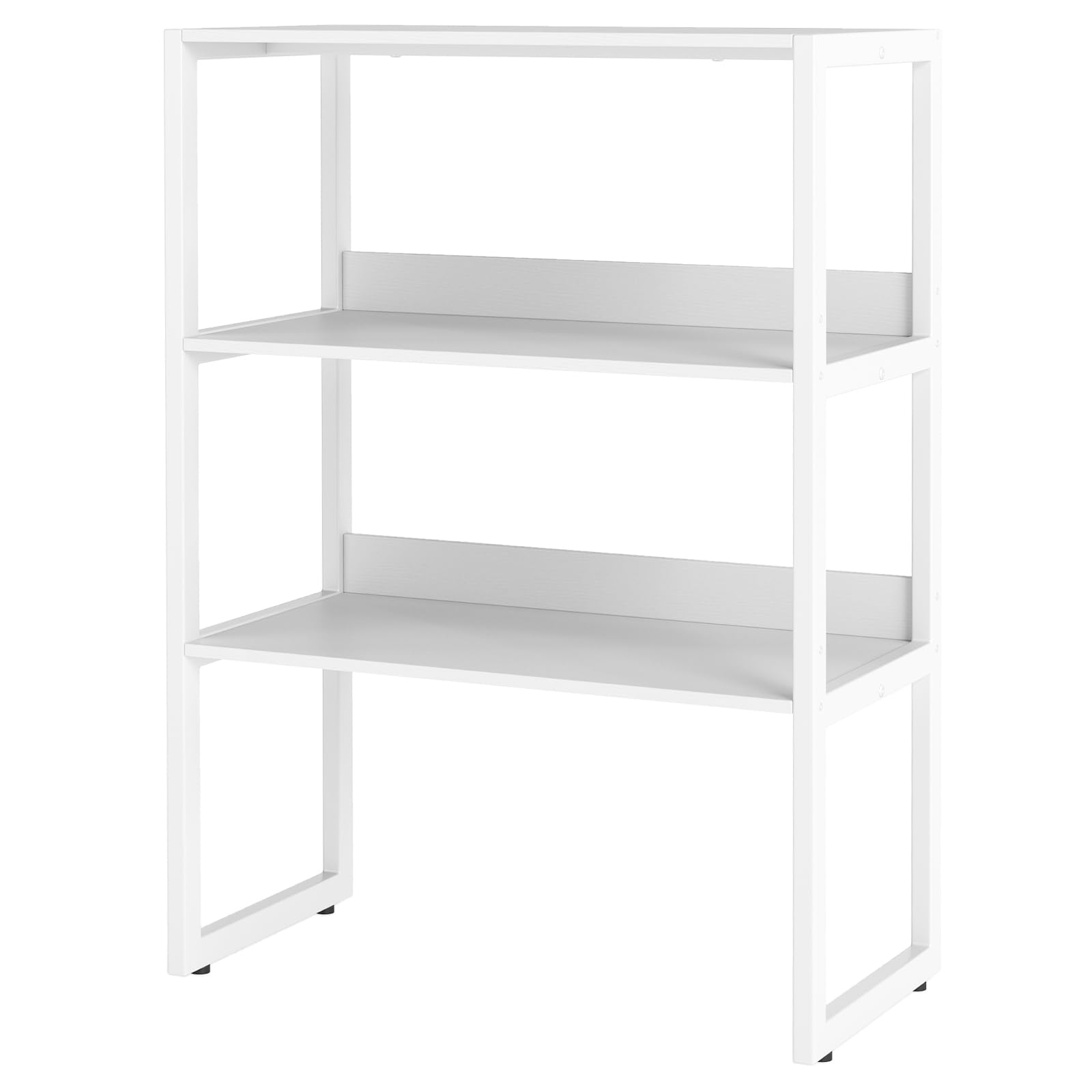 GIANTEX Etagere Bureau a Poser sur Burea à 3 Niveaux, Bibliothèque de Bureau avec Étagères Ouvertes, Structure Métallique, Meuble de Rangement pour Cuisine, Chambre, Dortoir, 64 x 33 x 90,5 cm