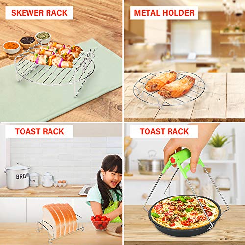 INTSUN 7 Inch Air Fryer Accessories Set of 12, XL Air Fryer Accessories for Gowise Phillips USA Cozyna, Fits All 3.7QT-5.8QT Deep Airn Fryer with Cake Basket, Pizza Pan, Oven Mitts, Skewer Rack