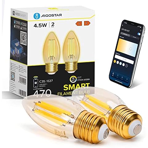 Aigostar Edison Bombillas Alexa LED E27 Bombillas Inteligentes Cover