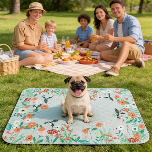 Image of KOOLTAIL Washable Pee Pads for Dogs, 2 Pack Spring Pet Mats Outdoor Picnic Camping, Super Absorbent Reusable Puppy Training Pads Waterproof, Nonslip and Leak-Proof Dog Pee Pads for Floor, Car, 24 inch*36 inch
