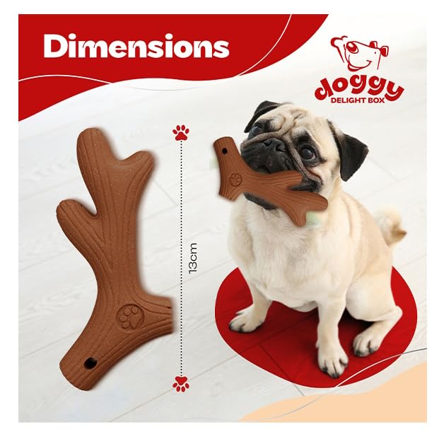 Design Shed Dog Chew Beef Flavor Antler, Wood Sawdust Durable Dog Chew Toy Bone For Aggressive Chewers With Real Bacon Flavor - Image 3