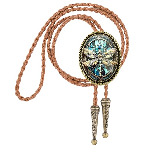 Image of Jeilwiy Bolo Tie for Men Western Cowboy Gothic Bolo Tie Necklace Halloween | Glow in Dark Bolo Tie for Men Women, 3D Halloween Bolo Tie, Gothic Western Ties, String Ties for Men Rodeo Leather Necktie