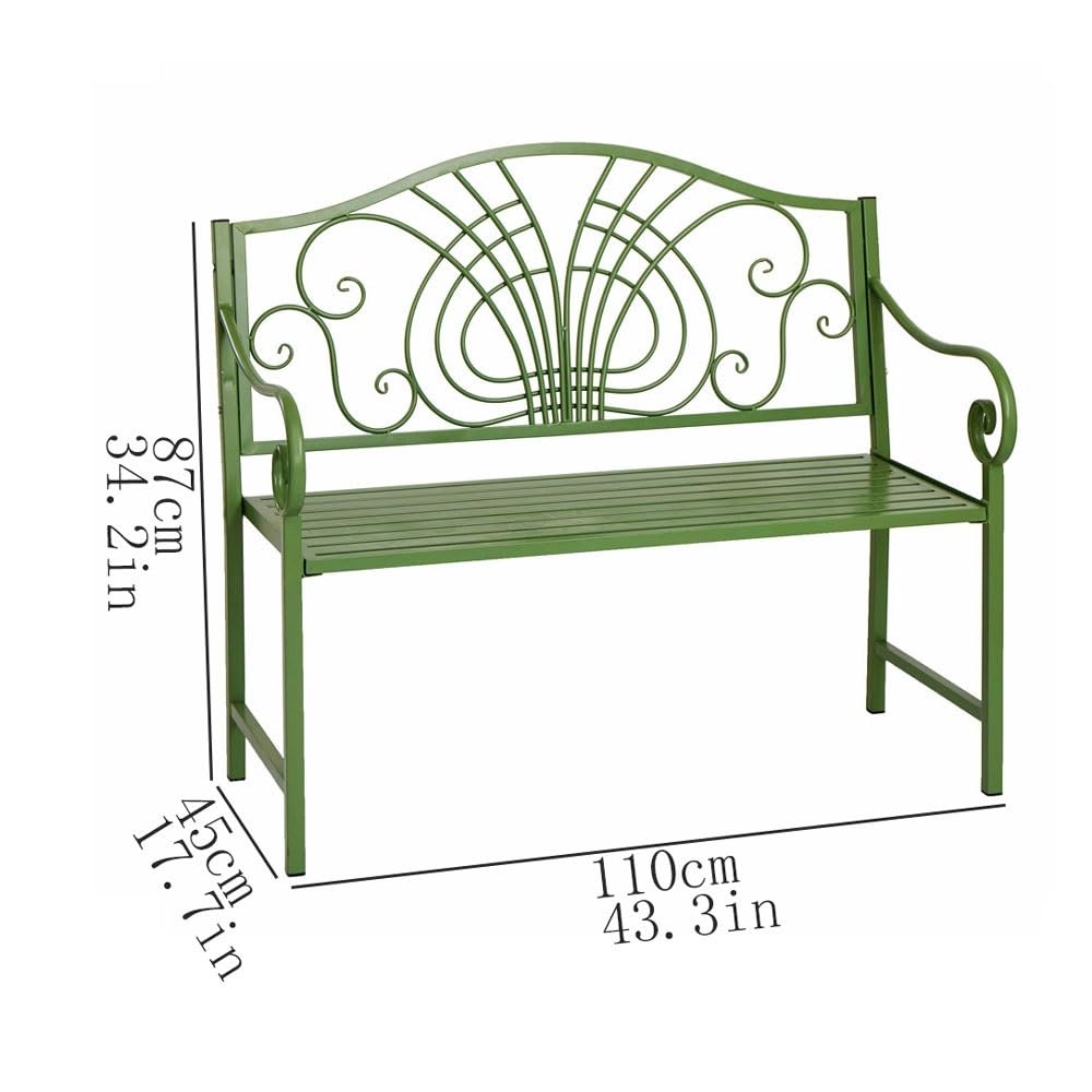 panca da giardino Panca doppia da giardino, balcone interno con sedia in ferro con schienale, posti a sedere for il tempo libero all'aperto mobili da giardino