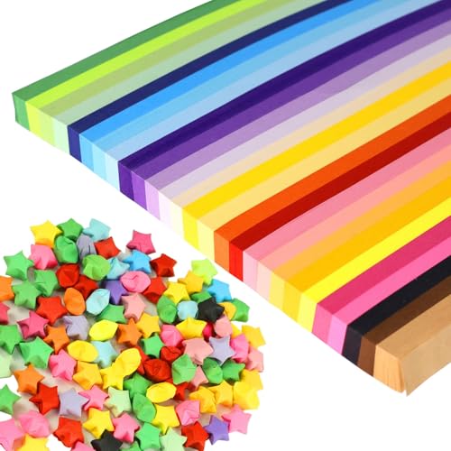 Ckncy 1512 Sheets Origami Star Paper Strips 27 Assortment Color Paper Star Strips Lucky Wish Double Sided Origami Paper Stars Solid Color Diy Hand Art Crafts For Children And Adults