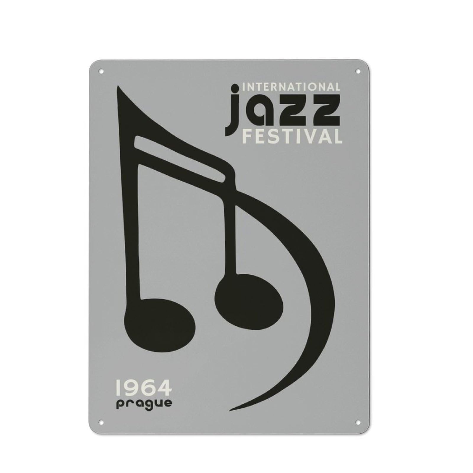 Junmoney Style-15 For Café Or Restaurant, Prague Jazz Music Fest Retro Metal Sign 40X30cm, Gift For Café Owners And Decorators During The Christmas Season