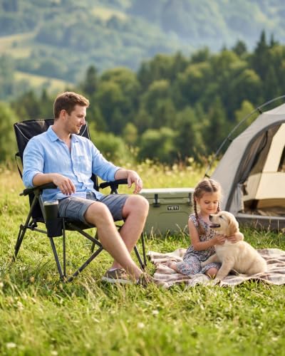Silla de camping plegable de respaldo alto oversized, 400 libras miniatura 2