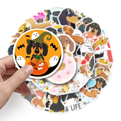 Dachshund Stickers (50 PCS) - Gift for Kids & Adults, Waterproof & Vinyl, Dinosaurs & Skateboard, Bike & Phone, Dairy - Image 3