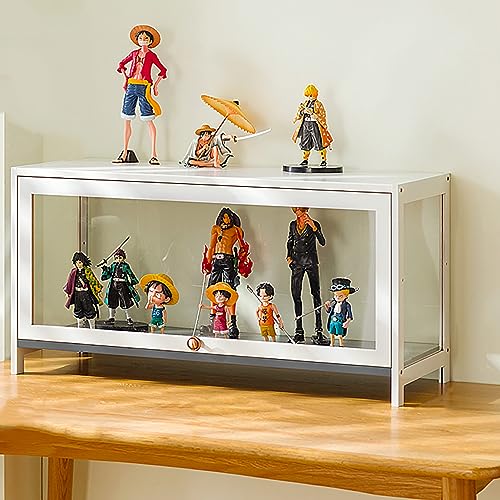Vitrina con puertas acrílicas, vitrina de pie para coleccionables, sala de estar y dormitorio, diseño transparente para decoración del hogar