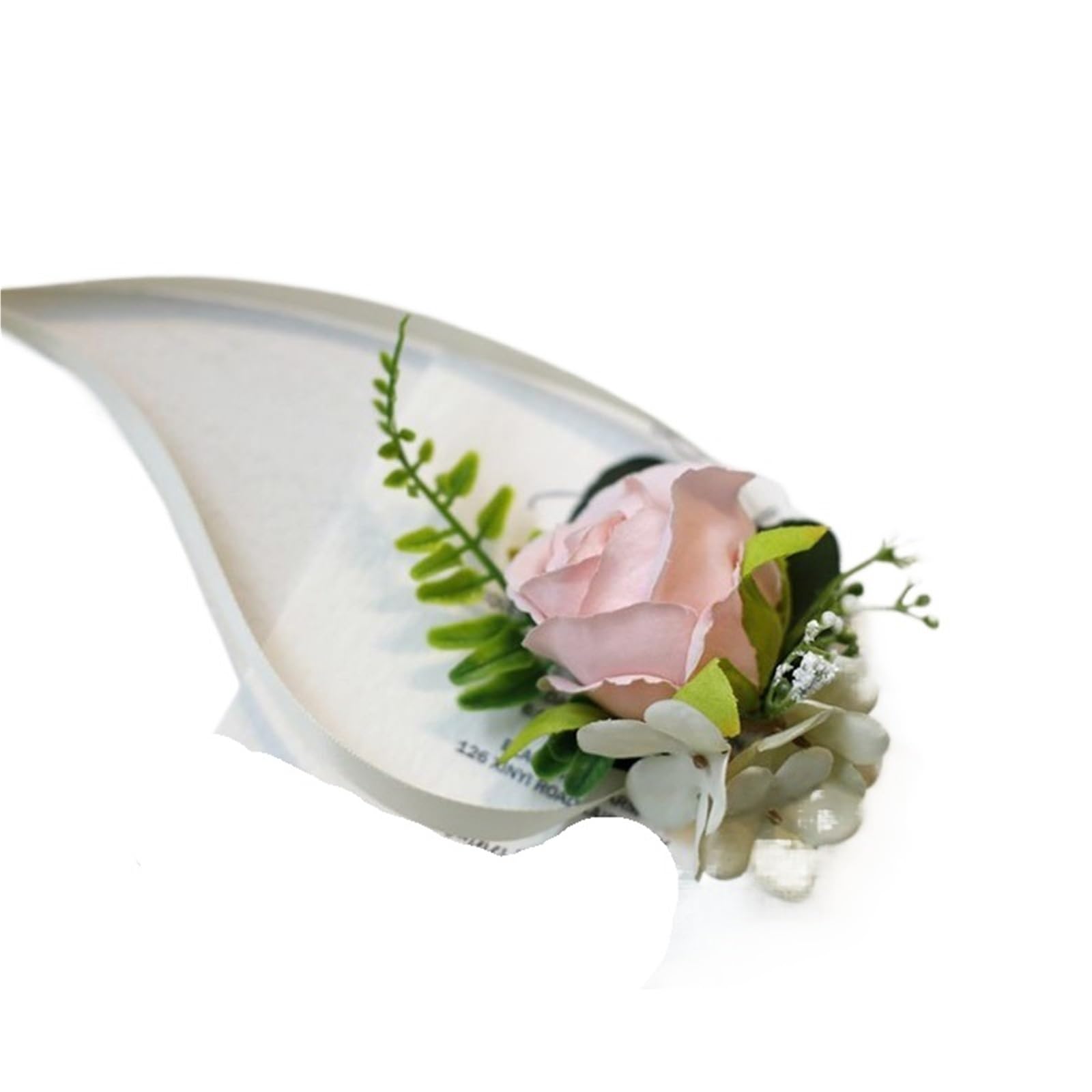 4pc Bridesmaid Wrist Flowers Handmade Wedding Prom Party Boutonniere Rose Fabric Hand Accessories(Color14)