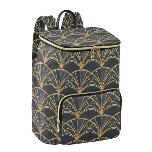 KLL Gold Fan-shaped Backpack for Women Anti-theft Fashion College Bookbag Daypack for Daily Travel Work2