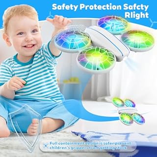 RC Drone for Kids and Beginner, Small RC Quadcopter with Lights and 3D Flip, Altitude Hold, Headless Mode, Propeller Full Protect, Easy to Fly Toys Drone for Kids Boys and Girls Gift (White)