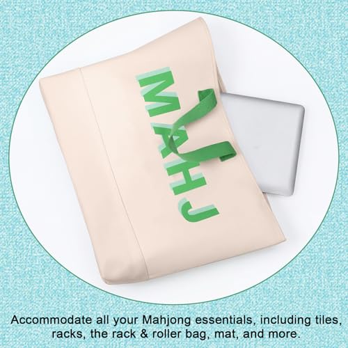 Bolsa para fichas y rack de Mahjong americano verde miniatura 5