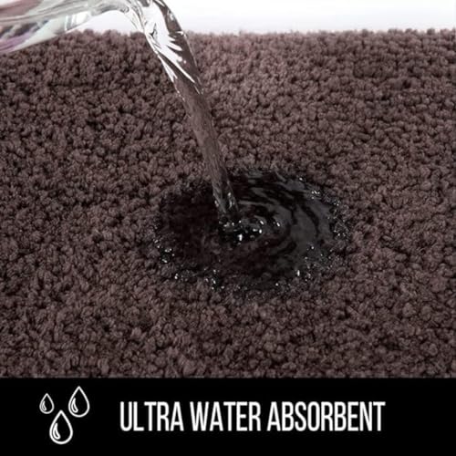 Image of HOWNICE Door mat for Bedroom,Bathroom,Kitchen,Living Room,Home Entrance,Room Mats,Foot Mats,Floor mat,Main Door,Rug,Non Slip Mats,Door Mate,Fluffy,Doormat,Door Matt (Microfiber Bath Mat Brown)