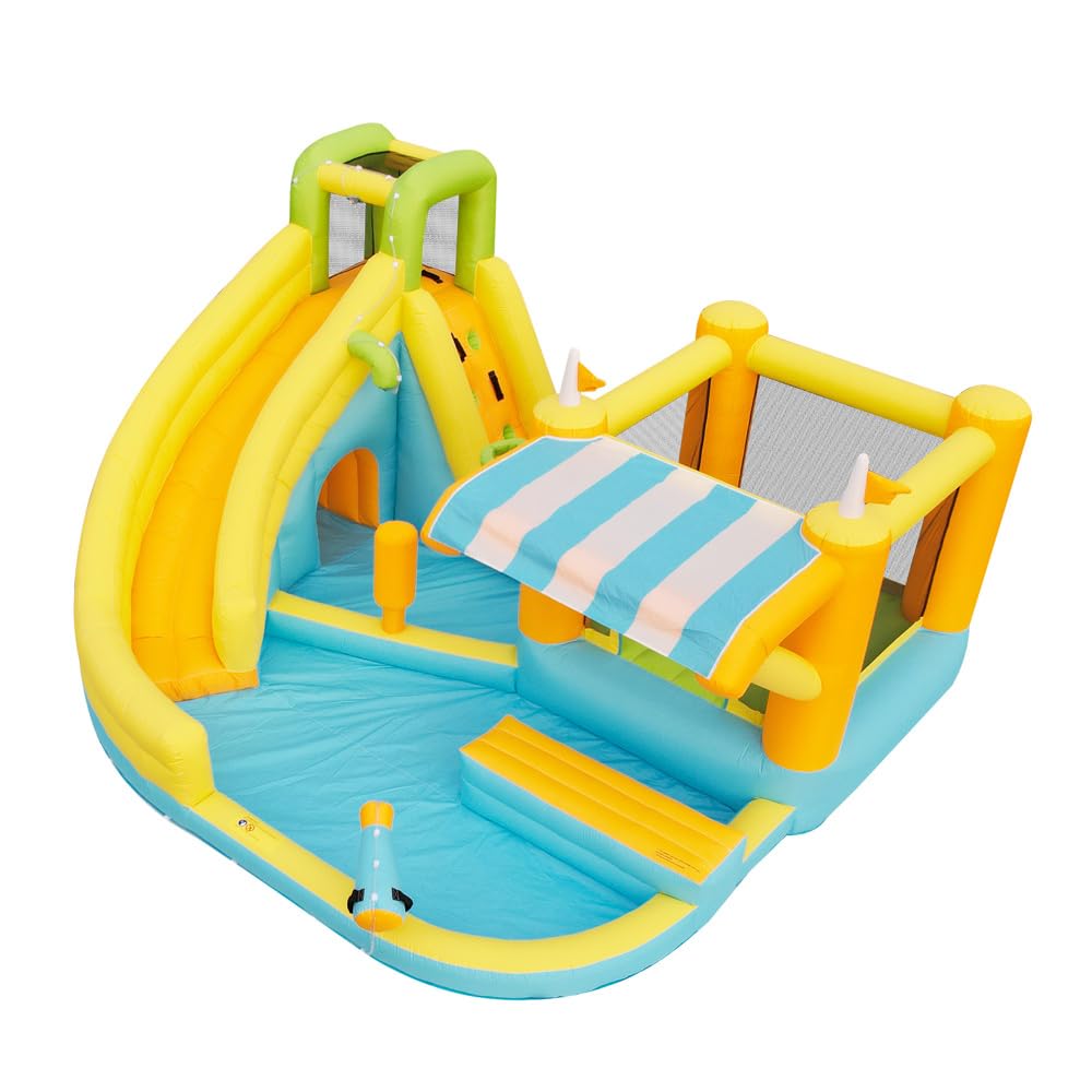 Castillo Hinchable con tobogán acuático y Piscina, Castillo Hinchable de Juegos acuáticos para Exteriores, Parque Infantil acuático con Ventilador, Juguete Hinchable Grande para niños (433x375x165cm)