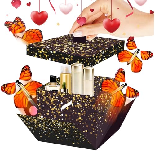 Mariposa moscas fuera de la caja, diseño fotográfico con recipiente - caja de cumpleaños de mariposa, para juguetes, mujeres, cumpleaños, Año Nuevo, Día de San Valentín, primavera, Navidad, fiesta