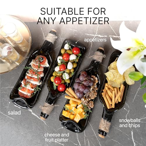 image for Glasiko world Melted Wine Bottle Serving Boards; Decorative Rectangle 