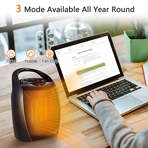 Antarctic Star Space Heater,Electric Portable Heater Fan For Indoor Use 1500W/750W Etl Certified Ceramic Small Mini Heater With Thermostat, Home Dorm Office Desktop And Kitchen,Black #TOP6