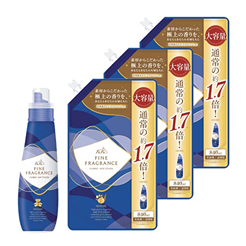 ファーファ 柔軟剤 ファイン フレグランス オム クリスタル ムスク の香り 本体 (600ml) +詰替 (840ml) 3個 セット
