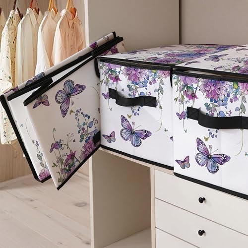 Image of Fabric Storage Bins with Lids,Under Bed Storage Containers 3Pack | Stackable Clothes Storage Bins with Lids,Closet Organizers Fabric Box for Home and Office,Blanket Clothes Organizers