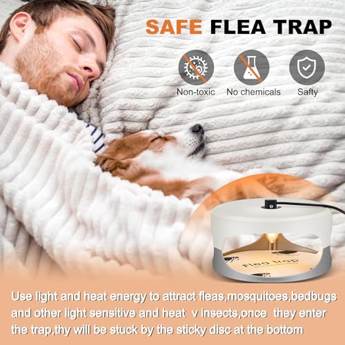 Image of 4 Packs Flea Traps for Inside Your Home, White, Gray