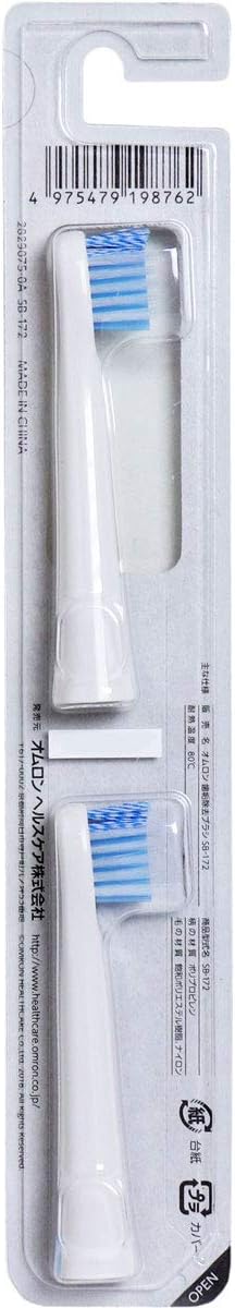 オムロン 音波式 電動歯ブラシ用 歯垢除去 ブラシ 2個入 SB-172 3種類の毛先 アーチカット (ホワイト, 30個)