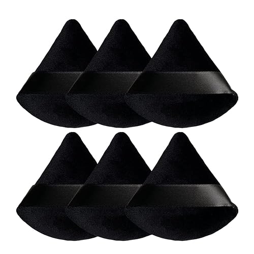 ZAYOIZY 6 soplos de maquillaje en polvo polvo cosmético base de algodón abombado almohadillas de maquillaje triangulares suaves esponjas corrector
