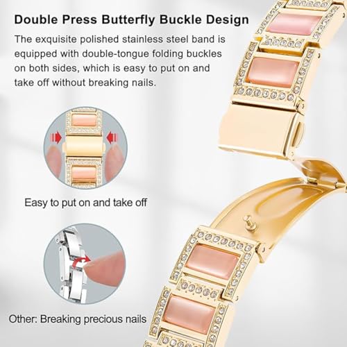 Image of Zitel Bling Rhinestone Metal Band Compatible with Apple Watch Straps for Women Girls Sparkling Shiny Wristbands