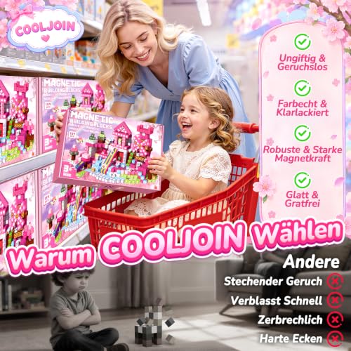 COOLJOIN Magnetische Bausteine - 154Teile 2.5CM Magnetbausteine Abnehmbar – Ansicht 8