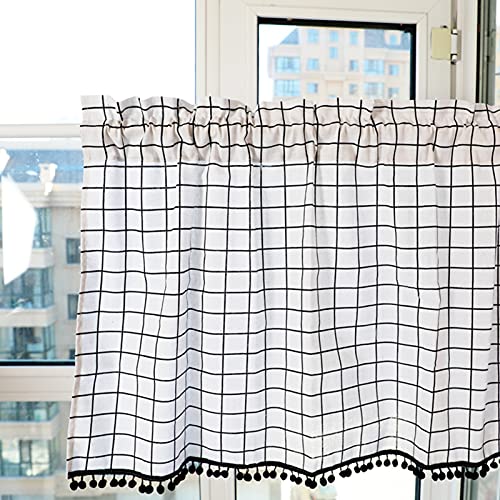Cortina bistró LUNEZY para cubrir medias ventanas con encaje romántico 5