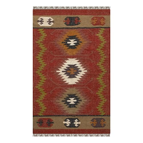Tapete kilim reversible 91x152 cm diseño geométrico multicolor miniatura 1