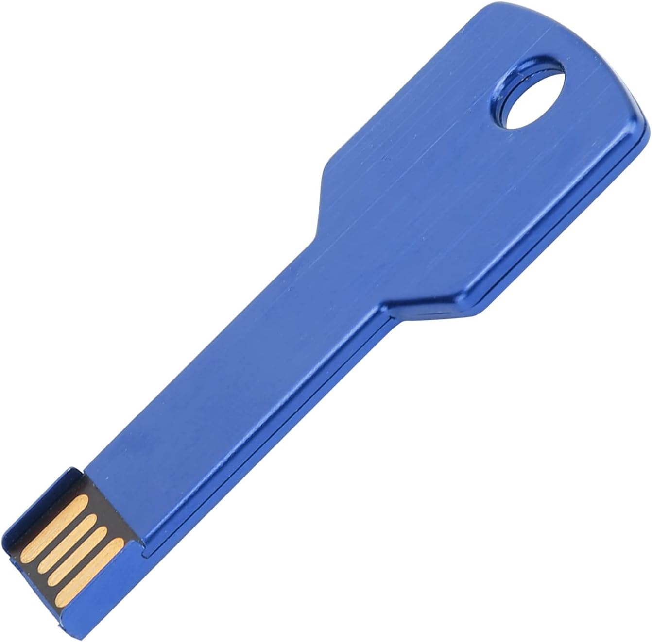Portable USB Flash Drive, Key Shape, Metal, Blue, Plug and Play, 64GB, for Computer Car