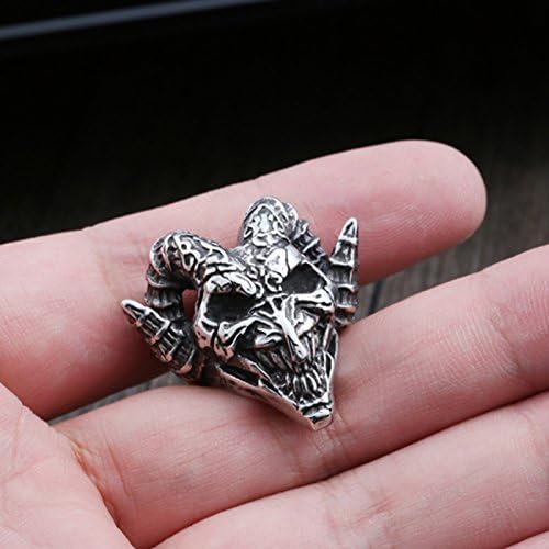 Mens Fashion Punk Jewelry Stainless Steel Rings Biker Evil Demon Skull Ring for Men (12) - Image 3