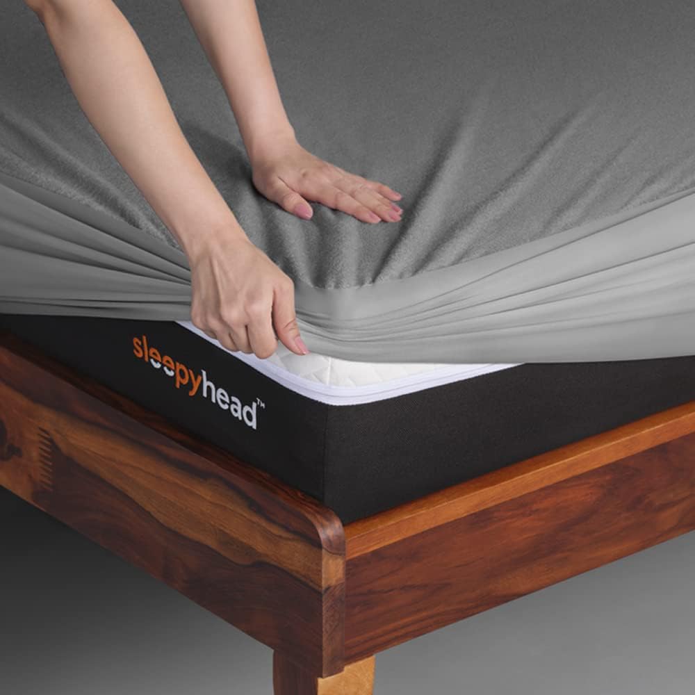 SleepyheadBamboo Terry Waterproof Mattress Protector; (72 x 72 King Size; Grey)