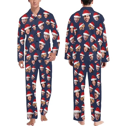 Artsadd Custom Family Christmas Matching Pajama Sets Personalized 1-5 Faces Funny Sleepwear Pjs for Men, Women, Pet2