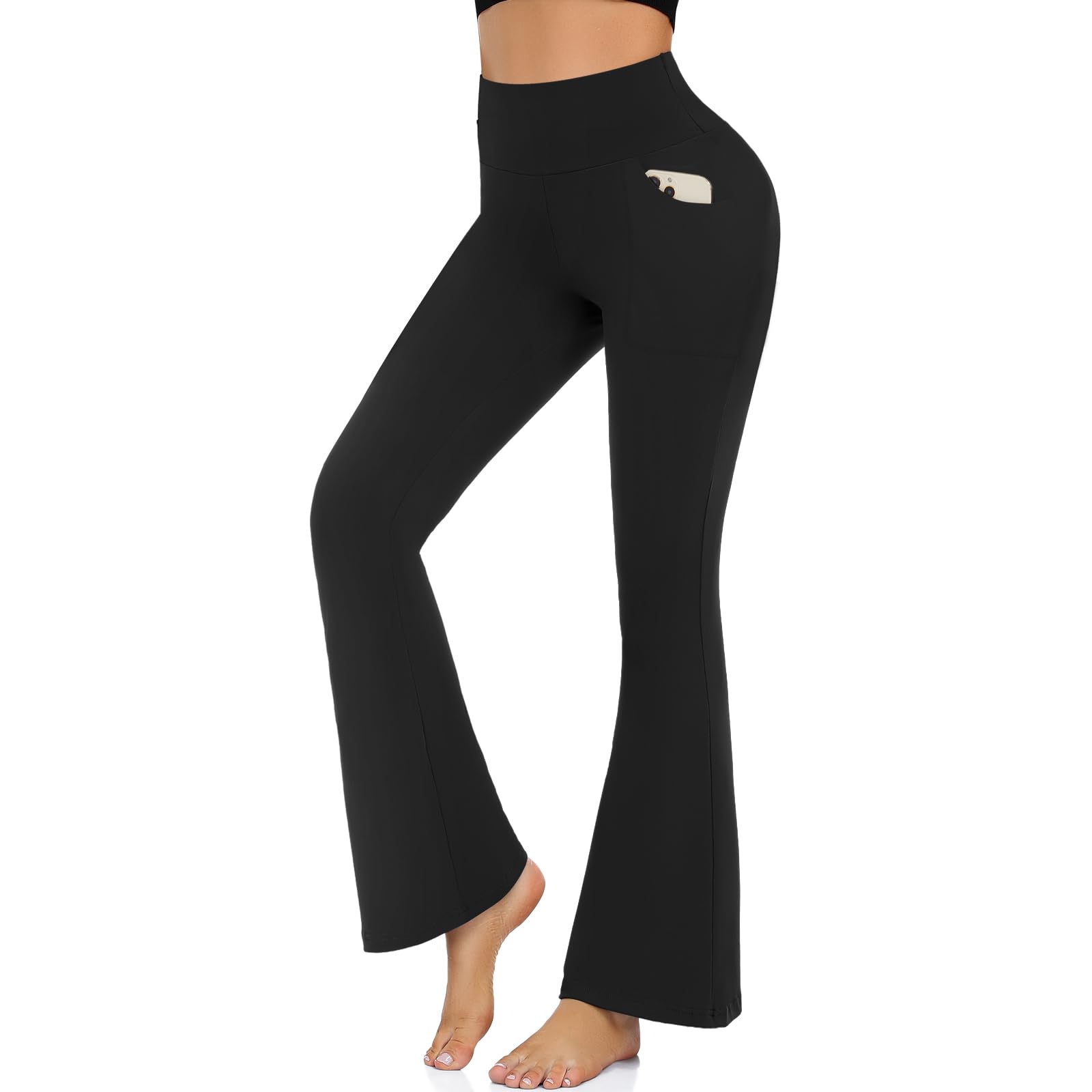 FuelMeFoot Schlaghose Flared Leggings Damen Yogahose | High Waist Schlaghose Blickdichte Leggings Bootcut Jogginghose Jazzpants mit Bauchkontrolle Fitness