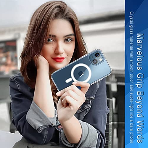 Jasilon Magnetic Clear Case For Iphone 13 Case 6.1 [Compatible With Magsafe Charger & Battery] [Military-Drop Protection] [Shock-Absorbing Corners] Protective Phone Case Bumper Cover (Iphone 13 6.1") #TOP3