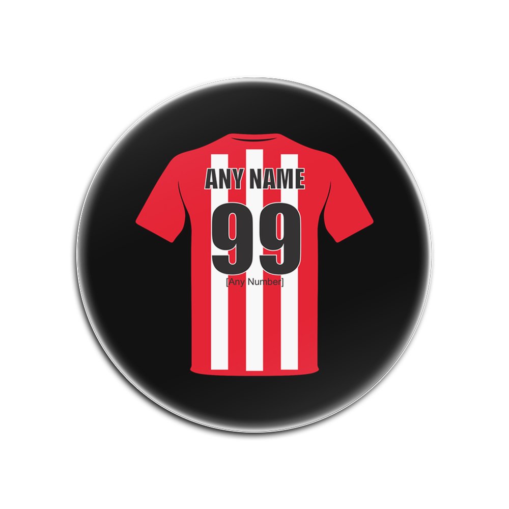 Personalised Gift - Sunderland Glass Round Coasters (Football Club Design Theme, Colour Options) - Any Name/Message on Your Unique Mat Pad - The Black Cats AFC