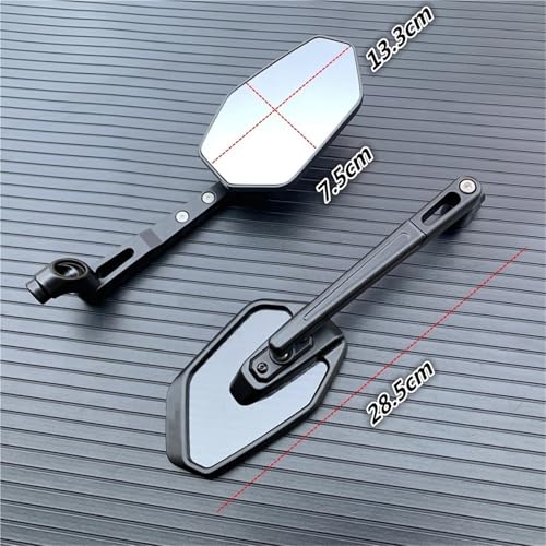 Espejos laterales para motocicletas con visión angular y rosca universal 2