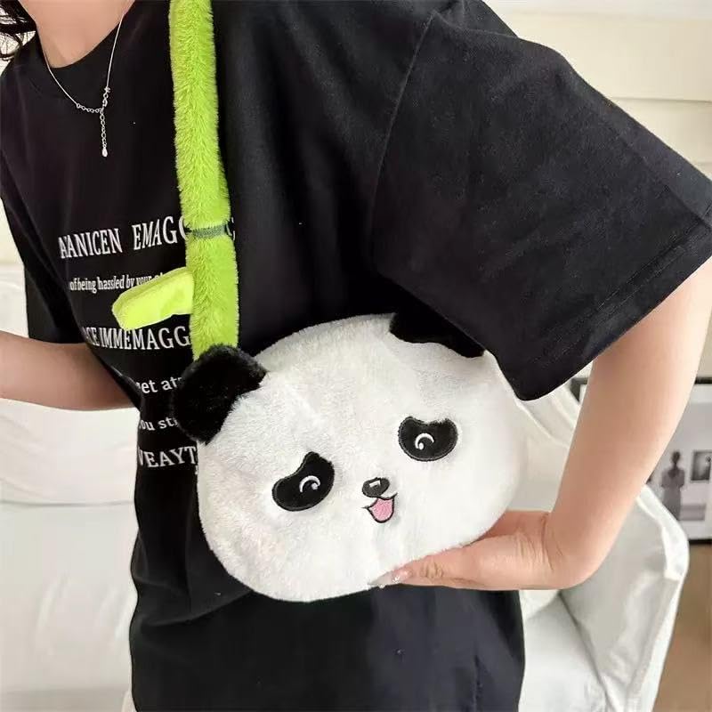Adorable Panda Plush Shoulder Bag - Kawaii Animal Shape Handbag Crossbody Bag, Novelty Purse Wallet Messenger Bag - Image 2
