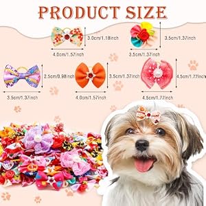 60pcs Dog Hair Bows, Dog Bows Grooming Made of High Tenacity Rubber Bands, 30 Beautiful Puppy Bows in (Mix) 60pcs Dog Hair Bows, Dog Bows Grooming Made of High Tenacity Rubber Bands, 30 Beautiful Puppy Bows in (Mix)