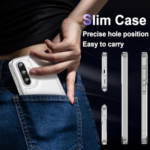 Image of Case for Samsung Galaxy A36 5G, Military Grade Drop Protection Phone Case, Yellowing Resistant, Anti-Scratch Hard PC Back, Shockproof Hard Ultra-Thin Protective Cover, Clear