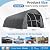 Bezseller 12x24 FT Heavy Duty Carport Canopy, All-Steel Portable Garage Tent with Round Style Roof, Outdoor Storage Shelter Shed for Cars, Trucks, Boats and Gear, Gray